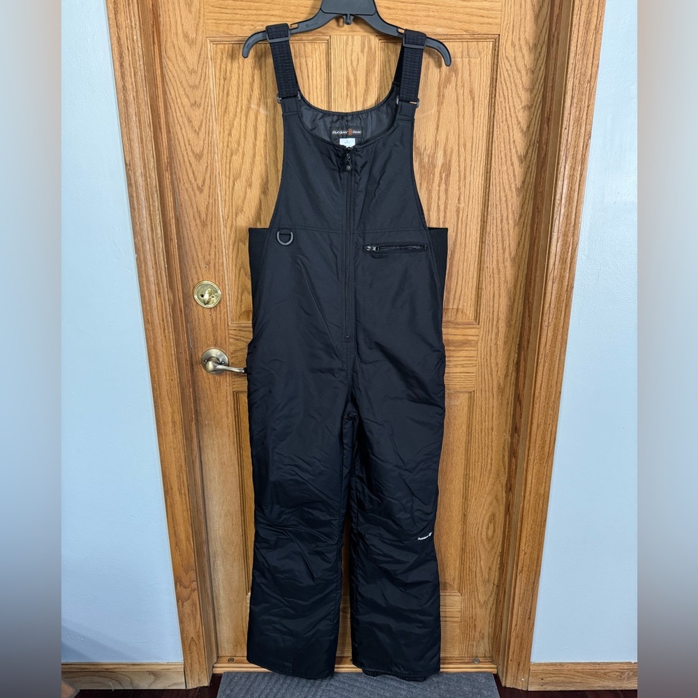 Black Insulated Snow Bib Overalls
